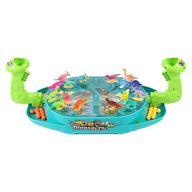 Dinossauro batalha jogo de tabuleiro bounce tiro brinquedo para meninos e  meninas 2-jogador dinossauros lançador removível ao ar livre indoor família  cr - AliExpress