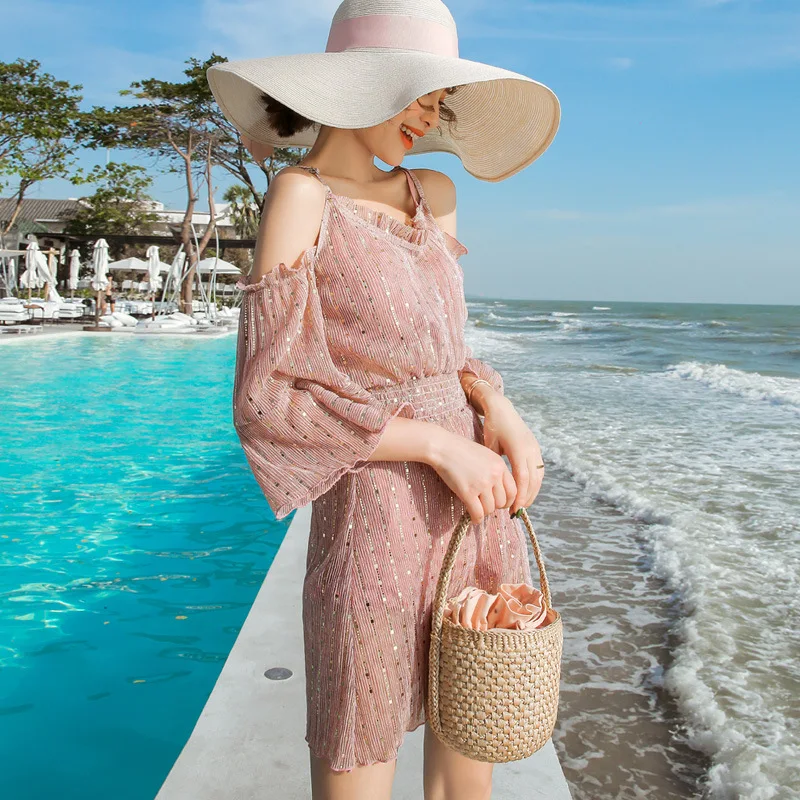 

Two-piece Swimsuits Women's Immortal Three-piece Set Sexy Small Bust Gathering Belly Covering Conservative South Korea Hot Sprin