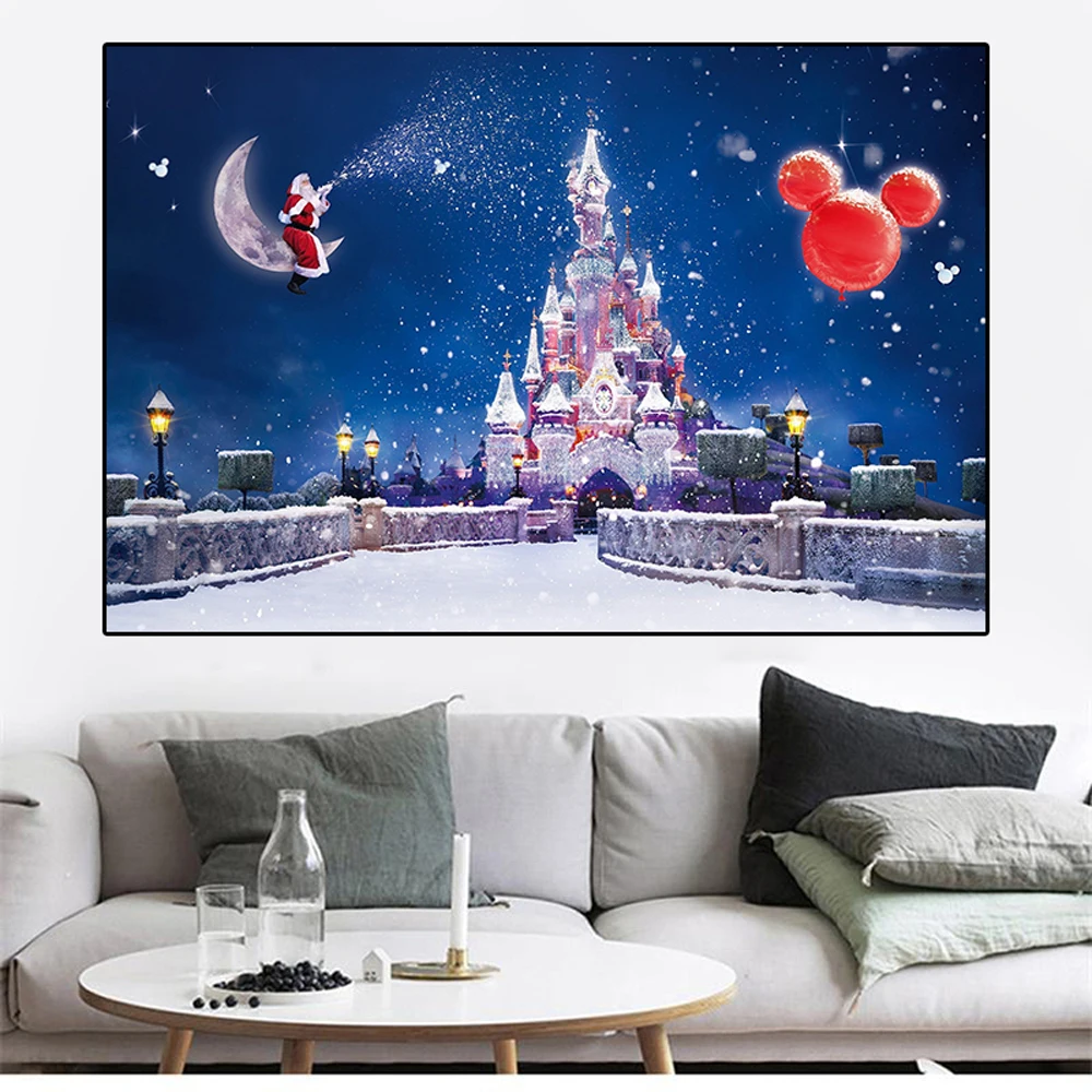 Disneyland Paris Poster Cartoon Castle Print Canvas Painting Disney Travel  Wall Art Picture KIds Room Home Decor Christmas Gift - AliExpress