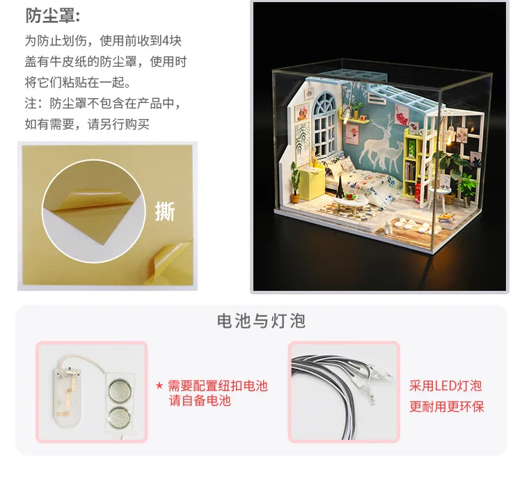 hongda Diy Миниатюрный 3D Деревянный кукольный дом мебель Miniaturas кукольный домик игрушки для детей подарки на день рождения