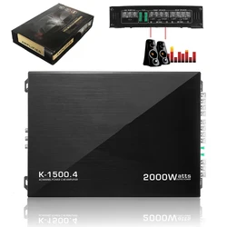 Altavoz amplificador de Audio para coche, accesorios de Subwoofer, estéreo, potente, 2000W, 4 canales