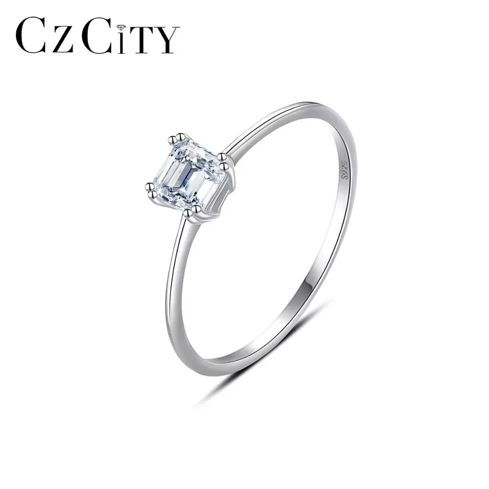 CZCITY чистого серебра 925 пробы Серебряные кольца для Для женщин 2020 обувь на выход вечерние повседневной жизни