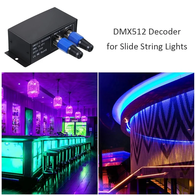 Топ-светодиодный светильник контроллер рабочий Dc 5-24 В Rgbw Dmx512 декодер Dmx в Spi Si для струнный светильник s