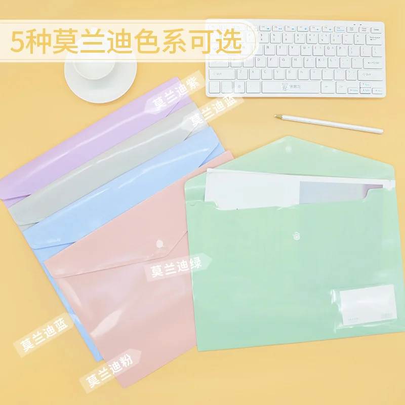 20pcs student a4 plastic test paper collection bag press button file bag simple PP file information bag cute cat zipper canvas file bag cartoon test paper storage bag tablet tote bag student office stationery pencil case