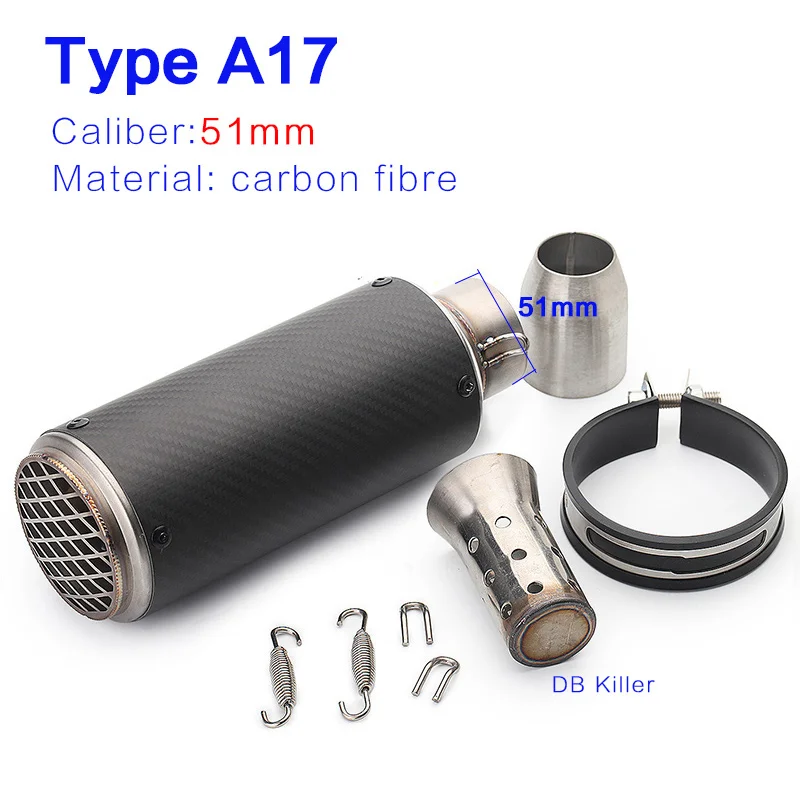 018-TAN-WANG-50MM Laser marking logo Italy Motorcycle Akrapovic Exhaust Pipe for Triumph Tubo De Escape Moto Honda Cb1000R Benelli Trk 502 - Цвет: 018-TAN-WANG-50MM