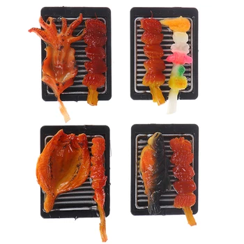 

1Pc 1/6 Doll house BBQ Miniature Pretend Food Mini Barbecue Dolls Decor Kitchen Toy