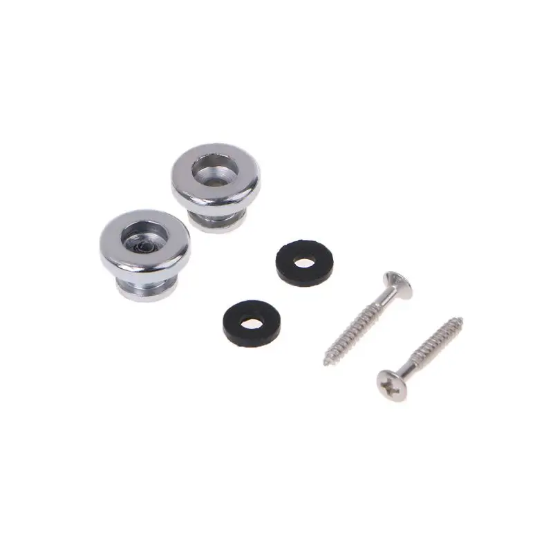 

2 Chrome Strap Button Locks Washer Screws Replacement Part For Mandolin Guitar