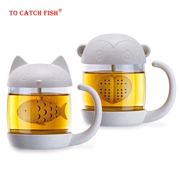 

Cute Cat Style Ceramic Mug,mugs With Filter Coffee Tea Drinkware Cup Outdoor Travel Wholesale Cooking Kitchen Gadgets Accees