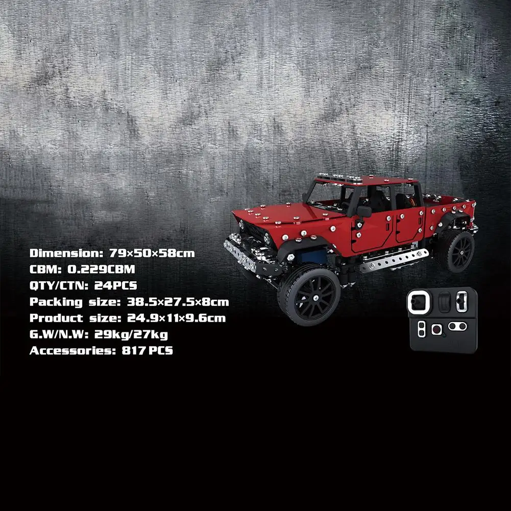 DIY сплав собранные игрушки дистанционного управления автомобиль 1:16 из нержавеющей стали четырехканальный радиоуправляемая модель автомобиля, игрушки для детей