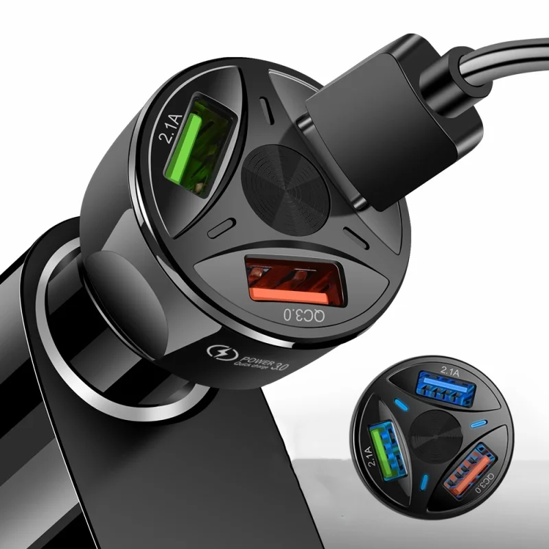 3 порта автомобильное зарядное устройство Быстрая зарядка Быстрая автомобильная прикуриватель USB Автомобильное зарядное устройство аксессуары для интерьера