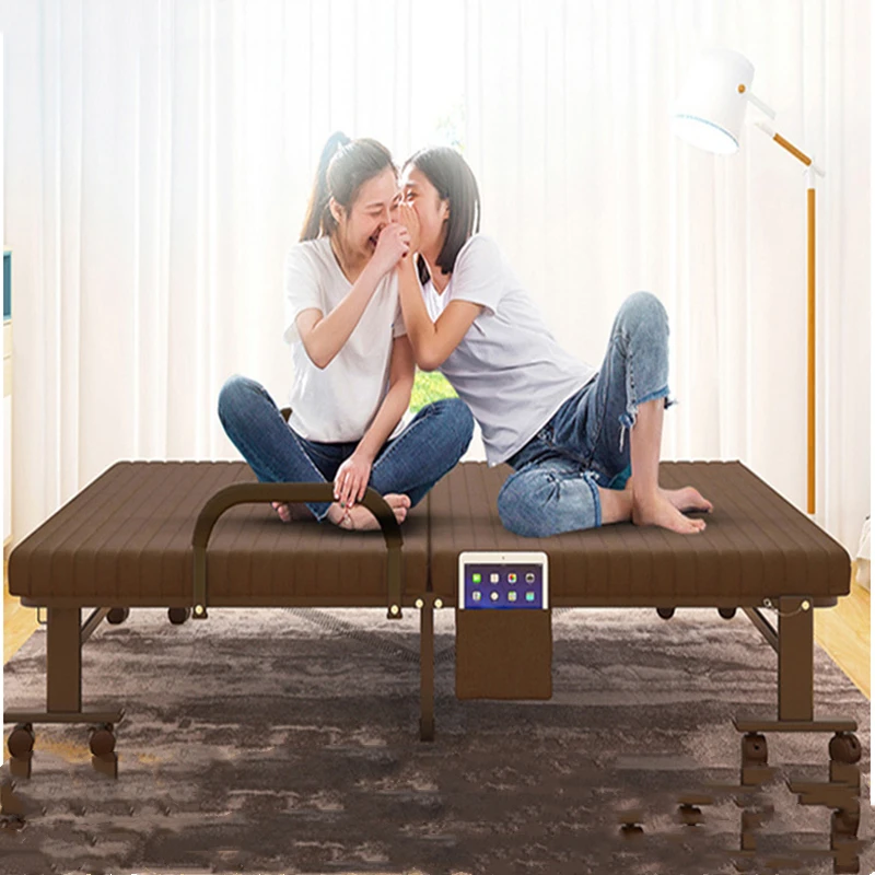 

Simple Folding Bed Single Double Portable Home Nap Accompanying Office Recliner Adult Lunch Break 1.2 Meters Bed