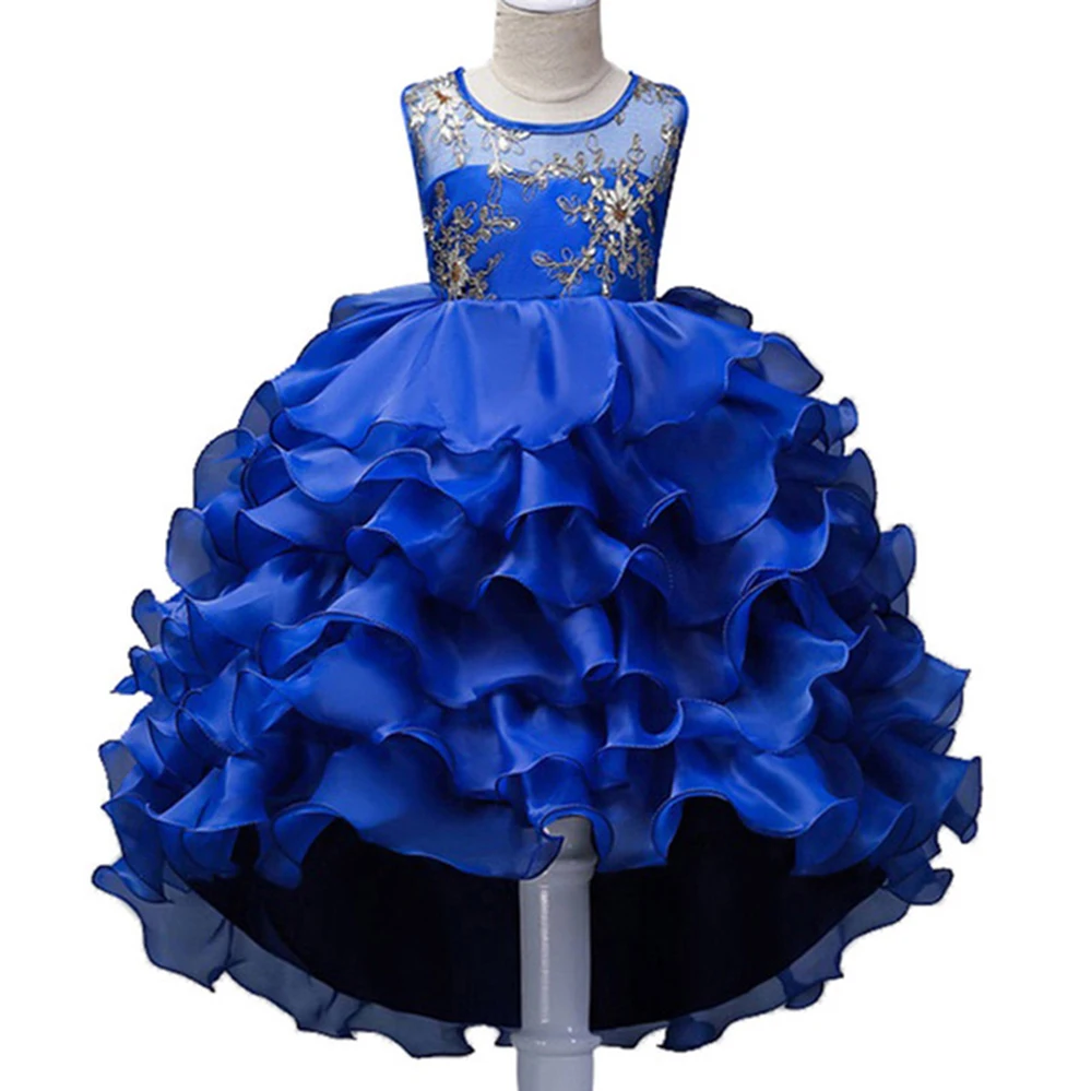 Платье с цветочным узором для девочек вечерние платья на свадьбу детское торжественное платье подружки невесты, платье принцессы для маленьких девочек для детей 3, 5, 7, 9, 11, 13, 14 лет