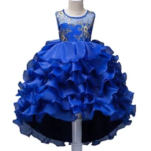 Платье с цветочным узором для девочек вечерние платья на свадьбу детское торжественное платье подружки невесты, платье принцессы для маленьких девочек для детей 3, 5, 7, 9, 11, 13, 14 лет