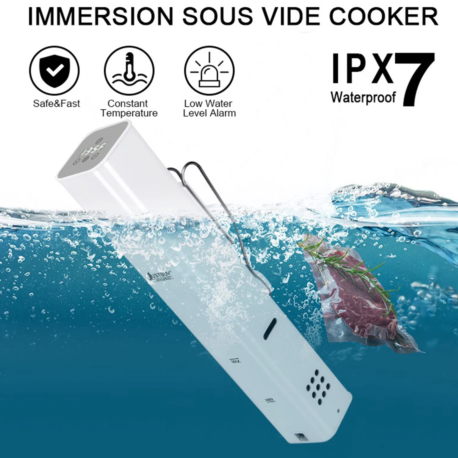  IPX7 Waterproof Sous Vide Precision Cooker Machine Slow Cooker with LCD Digital Accurate Control