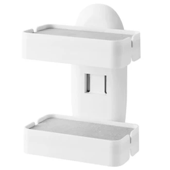 

Double Layer Wall Mounted Soap Dish Soap Holder Sponge Shelf Basket Shower Caddy Storage for Bathroom