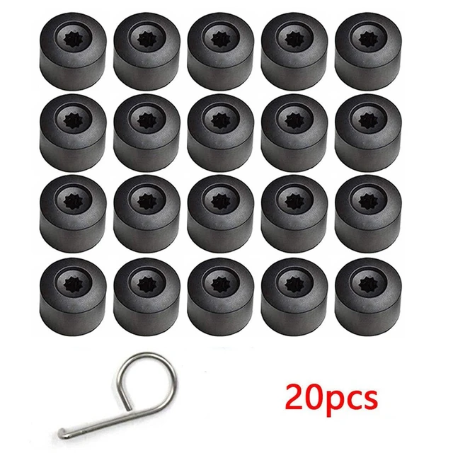 Couvre Écrous de Bouchons d'écrou de roue 17mm - Set de 20 Pièces