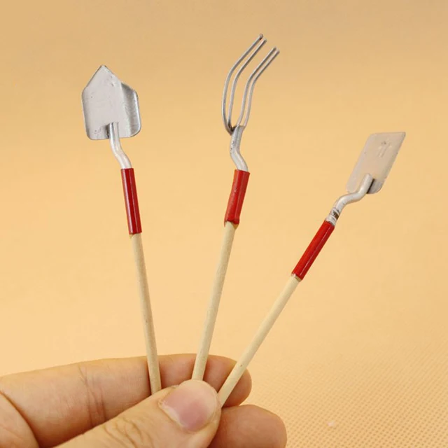 3Pcs/Set Fine workmanship ideal choice Miniature Hoe Shovel Rake Dollhouse Garden Decoration Simulation Model New Arrival Mini 4