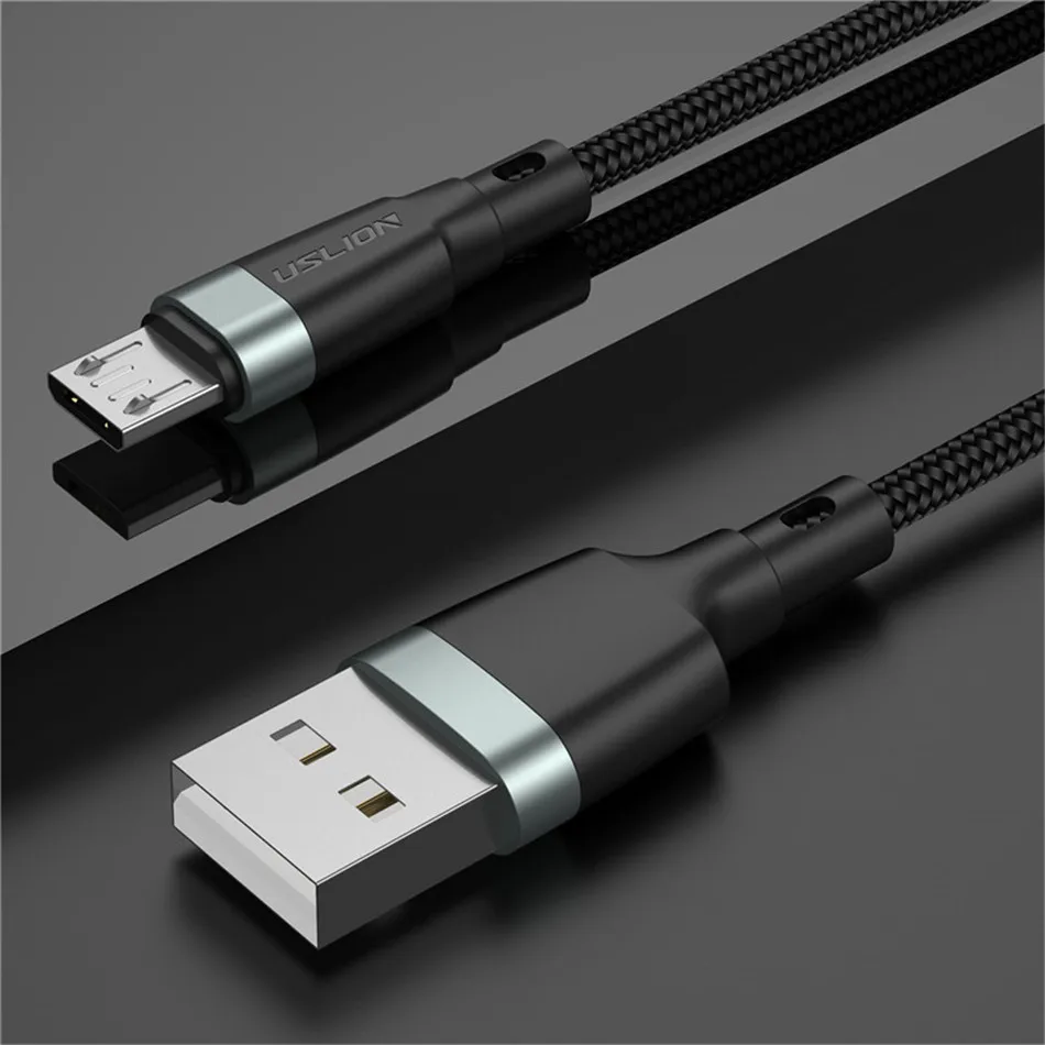 USLION 1 м 2 м кабель Micro USB 3A быстрое зарядное устройство для Xiaomi Redmi 4x Note 5a быстрое зарядное устройство кабель для передачи данных Microusb для samsung S7 Edge J7