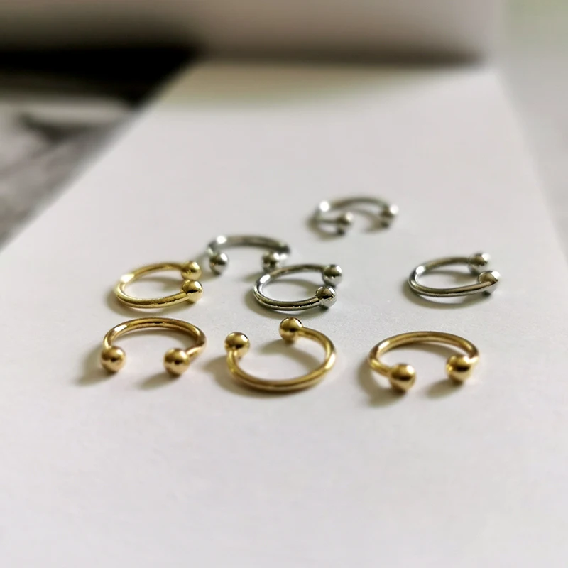 Peri'sBox Gold Silver Color Thin Tiny Ear Cuff Semi Circle Geometric Earrings Clips C Shape Minimalist Earrings for Women 2019 - Image 5