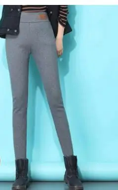 grey no pocket Babbytoro женские леггинсы зимние теплые фланелевые Леггинсы с карманами Высокая талия узкие брюки плюс размер 5xl 4xl S черный серый - Цвет: grey no pocket