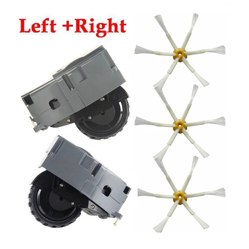 

1*left Wheel+1 *right Wheel+3* Side Brushes Fit For IRobot Roomba 500/600/700/800/900 Series