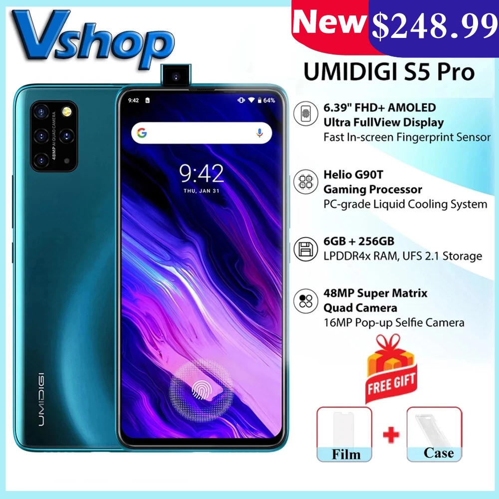 Смартфон UMIDIGI S5 Pro 6 ГБ + 256 игровой процессор Helio G90T FHD AMOLED экран сканер отпечатка