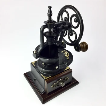 

Manual Coffee Grinder Large Retro Ferris Wheel Design Grinder Coffee Beans Steel Grinding Core Wood Hand Coffee Grinder Machine