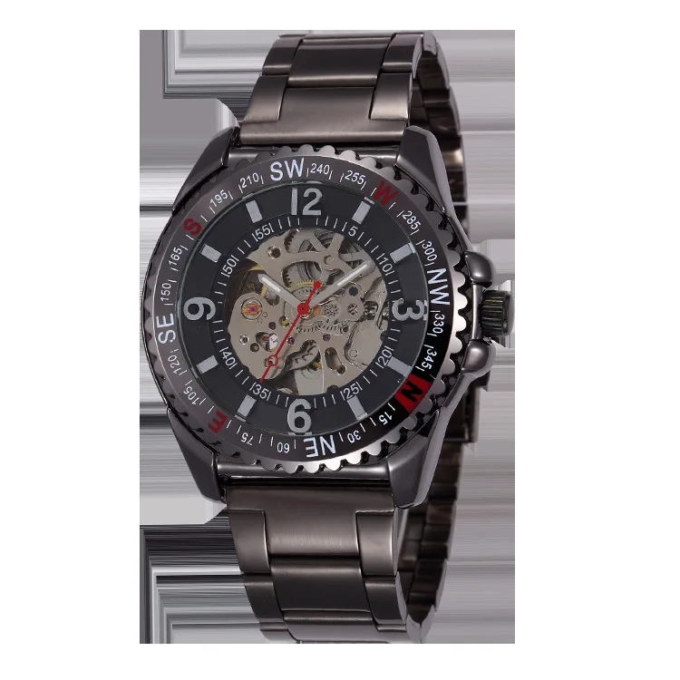 

Shenhua/Gentry China Hot Sales Fully Automatic Analog Watch Hollow out Men Steel Belt Mechanical Wrist Watch