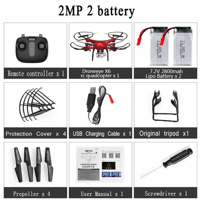 Радиоуправляемый Дрон Квадрокоптер с 1080P Wifi FPV Вертолет камеры 20-25 мин Время полета Профессиональный Дрон 720p Квадрокоптер Дрон - Цвет: Red 2MP 2Battery