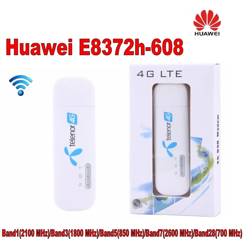 Разблокированный huawei E8372 E8372h-608 4G LTE 150 Мбит/с USB модем и антенна USB WiFi ключ 4G модем carfi поддержка 10 пользователей Wifi