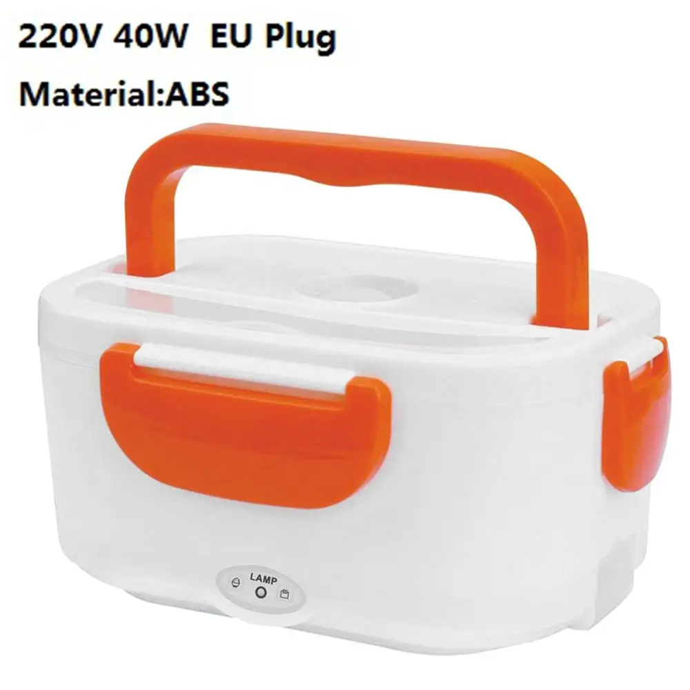 EU Plug Orange 220 В ЕС Plug Сохранение Тепла PTC портативный Электрический нагревательный Ланч-бокс Bento контейнер для еды подогреватель пищи посуда для детей - Цвет: EU Plug Orange