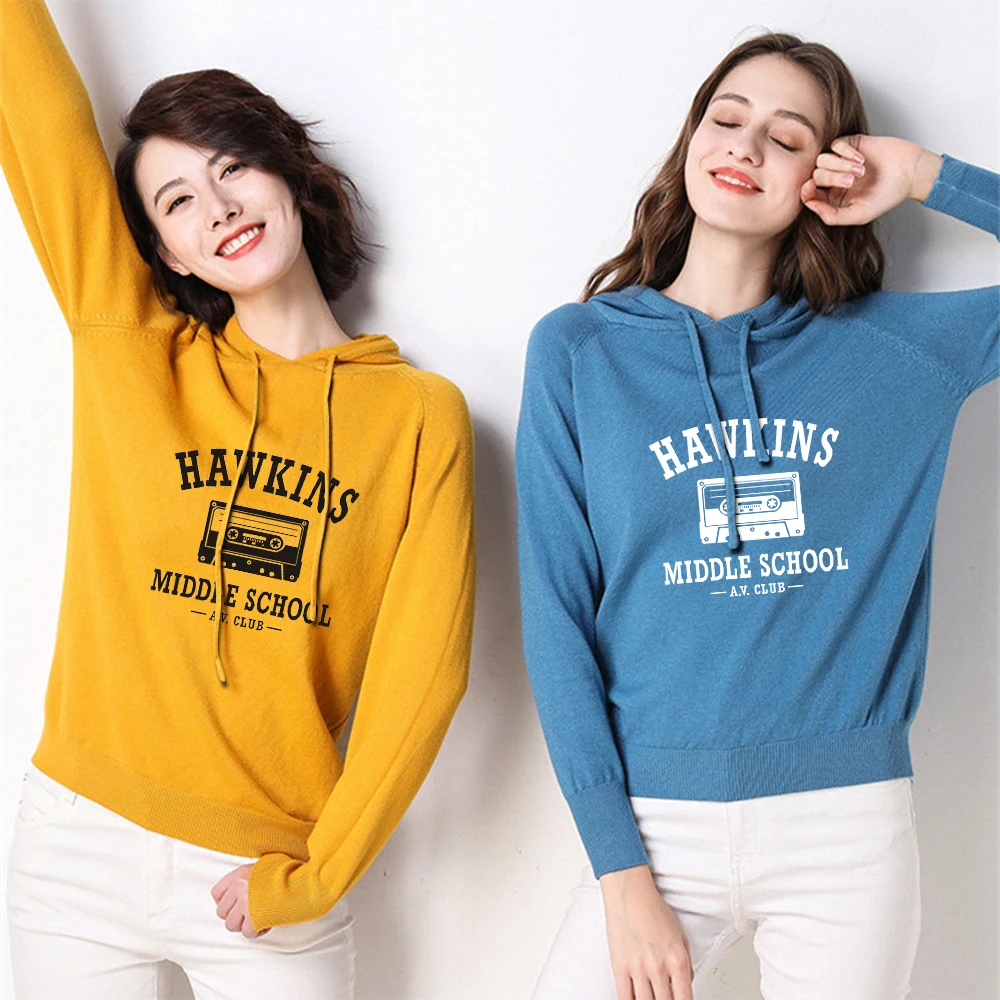 Harajuku pattern 3D HAWKINS Digital Print Streetwear womens Sweater Hip Hop Women Sweater