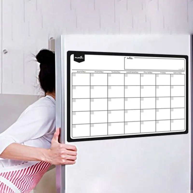 A3 Monthly Planner Magnetic Whiteboard Fridge Magnets Drawing Message Remind Pad M0XB