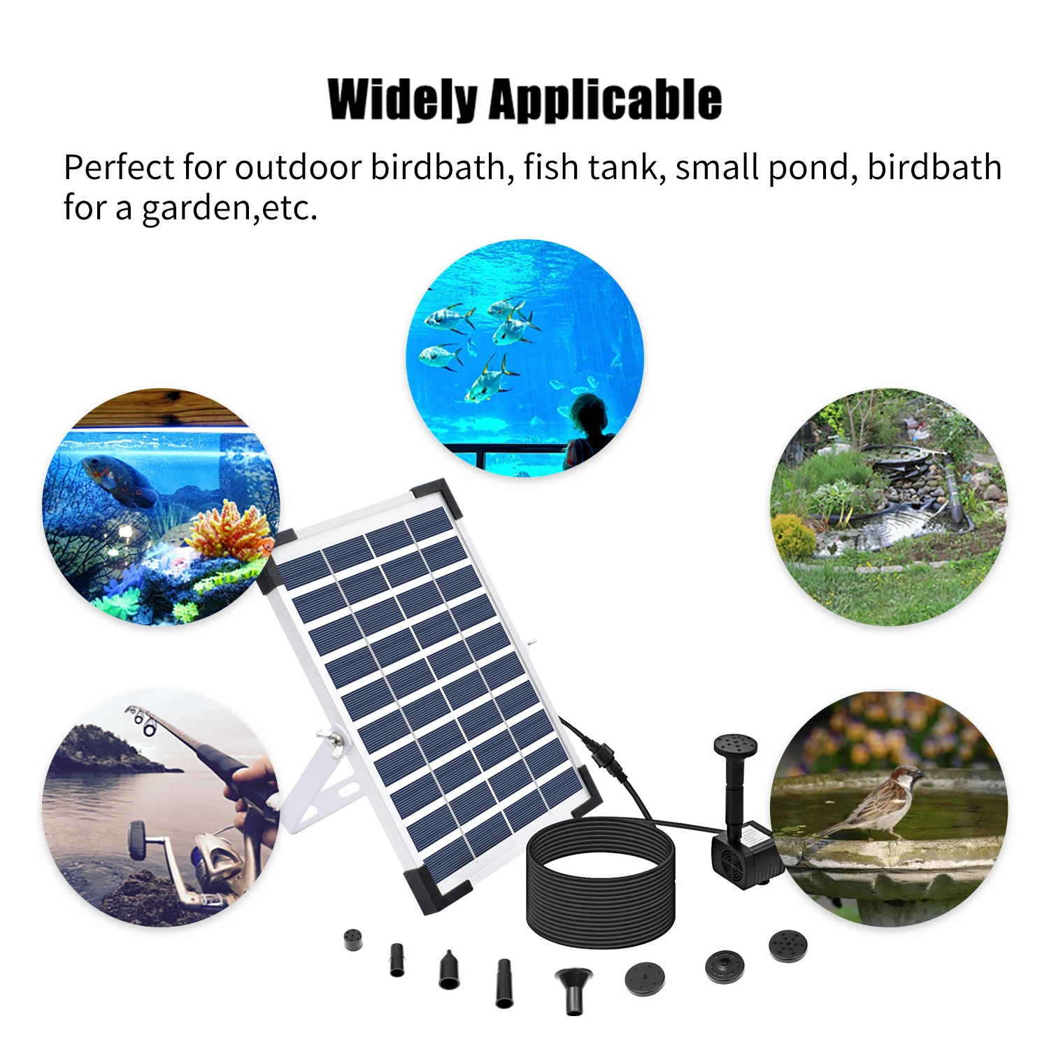 

Hot Solar Powered Fountain Pump Water Pump with Adjustable Solar Panel Fountain Pump Fountain Panel Kit for Fish Tank Pond Garde