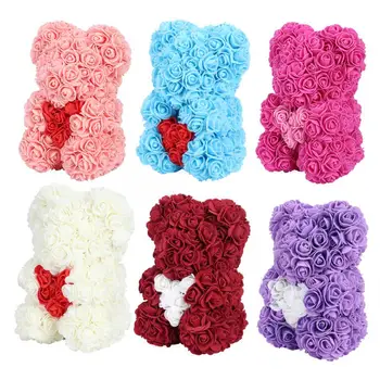 

Artificial Flower Simulation Flower Beautiful Unique Bear Shape Simulation Flower Artificial Rose Decor Gift for Valentine's Day