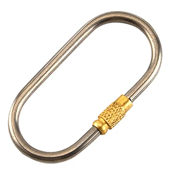 

Portable D-ring Carabiner Clip Titanium Alloy Carabiner Hook Buckle Screw Locking Key Chain Holder Camping Hiking Tool