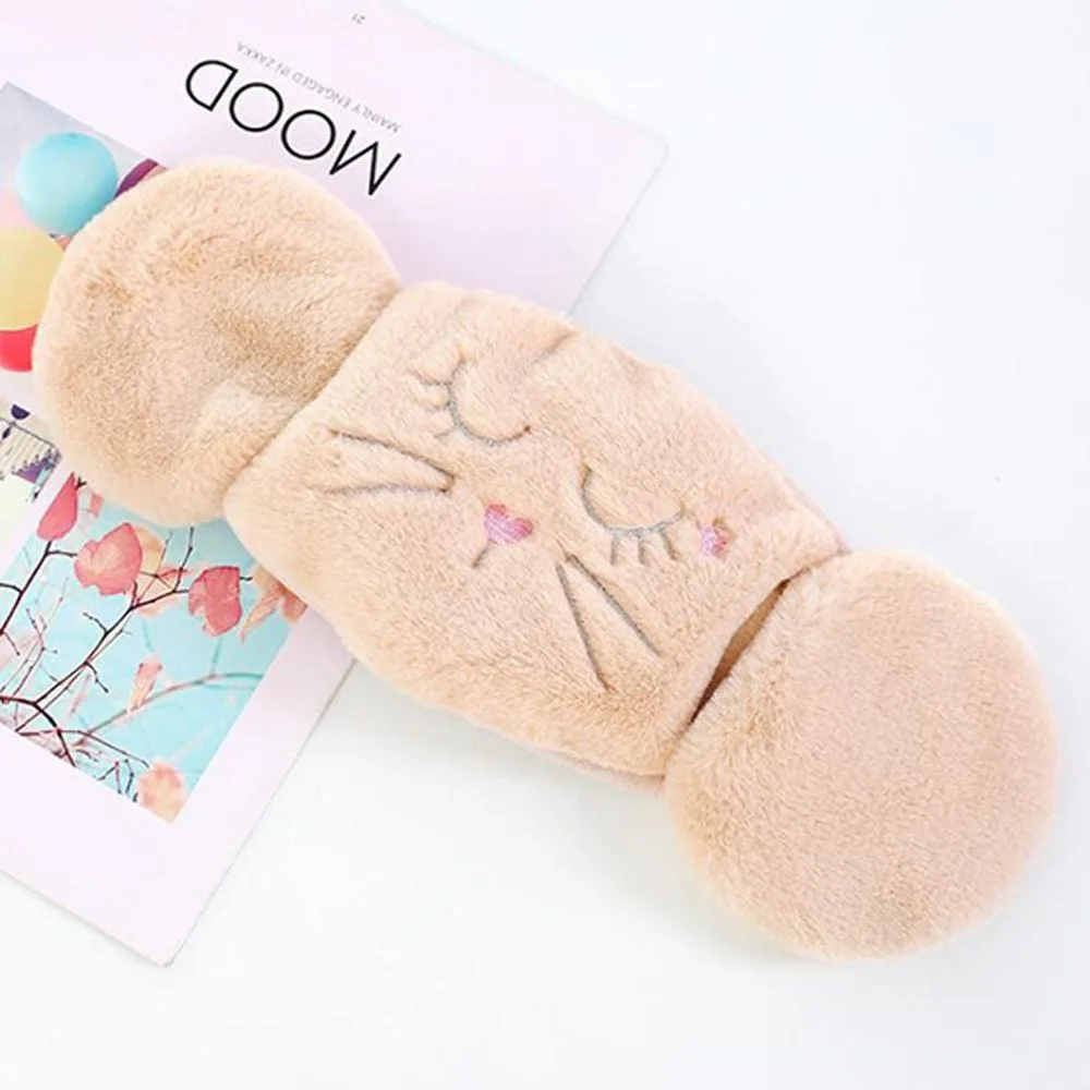 Women 2 in 1 Warm Mask Earmuffs Cartoon Cat Autumn Winter Keep Warm Cold protection Thicken Plush Riding Outdoor Wear warm earmuffs fur earmuffs