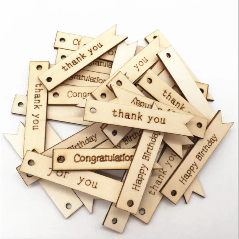 20 шт./упак. деревянные поделки с надписью thank you/для вас кулон тег DIY аксессуары ручной работы свадебные украшения baby shower пользу-S