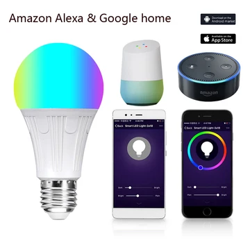 

WiFi Smart Light Bulb Dimmable E27/E26/B22 LED Lamp APP Remote Control Voice Control Work With Alexa Google Home RGB LED Bulb