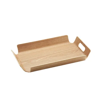 

1pc Wooden Tray Multifunction Simple Handle Durable Plate Serving Tray Teaboard for Fruit Pastry Breakfast