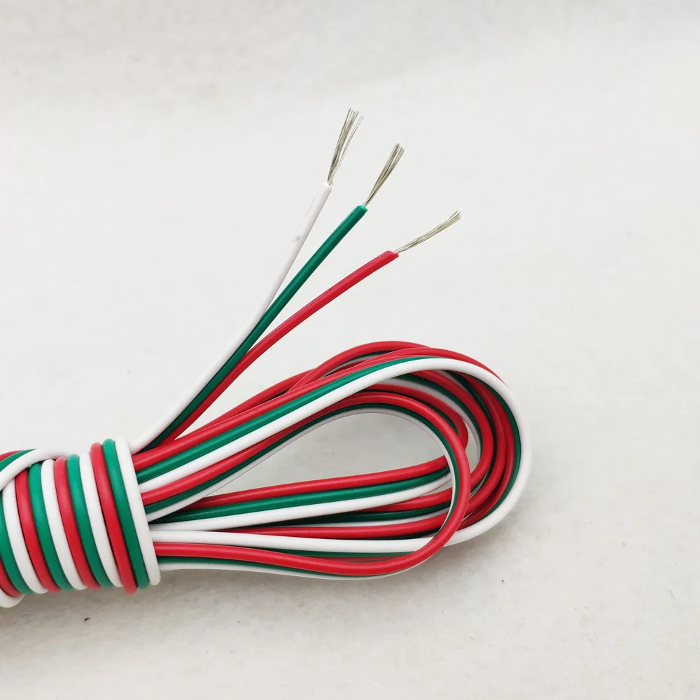 100 м 22AWG светодиодный кабель из луженой меди светодиодный провод 2/3/4/5Pin RGB RGBW с ПВХ изоляцией светодиодный соединительный провод 0,3 мм