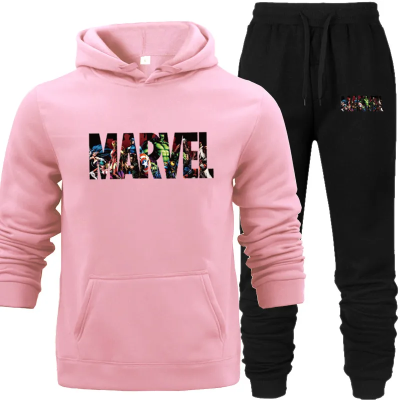 Толстовки в стиле хип-хоп женская розовая уличная одежда с капюшоном мужская худи с карманами пуловер спортивный костюм Толстовка Marvel с