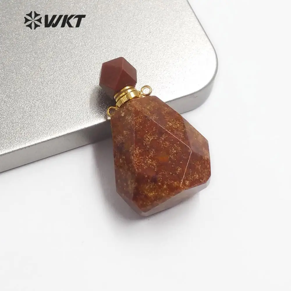WT-P1479 золотой двойной обруч подвеска с флюоритом натуральный камень подвеска в виде бутылочки парфюма женские модные ювелирные изделия из нержавеющей стали - Окраска металла: d