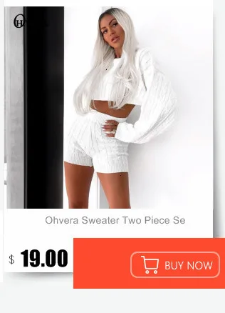 Ohvera/вязаные Женский комплект 2 шт. Топы с длинным рукавом и длинные штаны, сексуальный зимний свитер, комплект из двух предметов