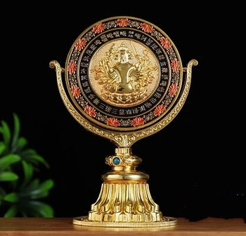 

Tibetan Buddhism Copper Gilt Hand-made Quasi-mentioned Mirror Exorcism Tool