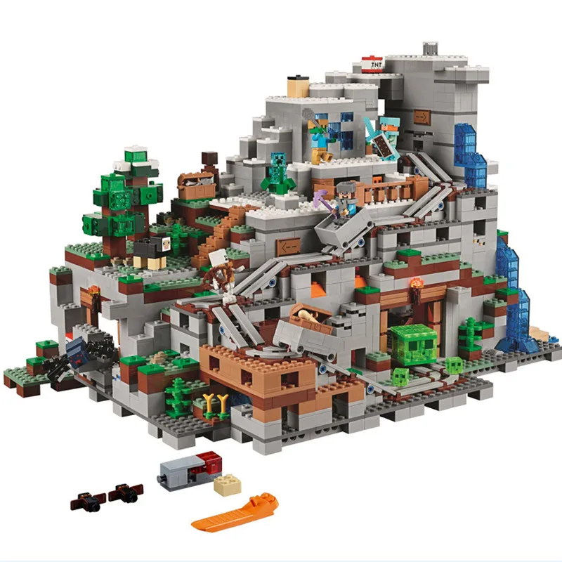 

2688pcs legoings Top cool fun The Mountain Cave My worlds for Children Model Building Kit Blocks bircks Toy for children
