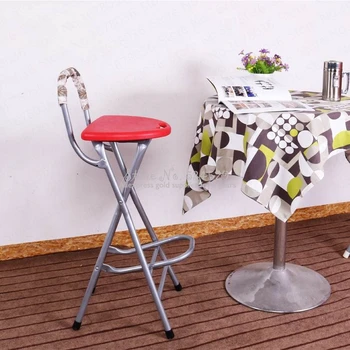 

21%Folding Balcony Stool Bar Stool Portable High Stool Front Desk Chair Has A Footrest