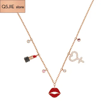 

QSJIE High quality SWA original SWA model produces the longest edition. Lipstick women's necklace.