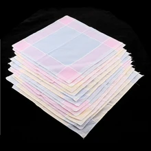 12 шт хлопок плед носовые платки мягкие квадратные карманные полотенца для деловых мужчин