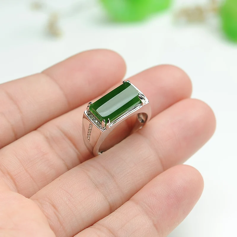 925 серебряные и тианью кольца Нефритовое мужское кольцо натуральное ...